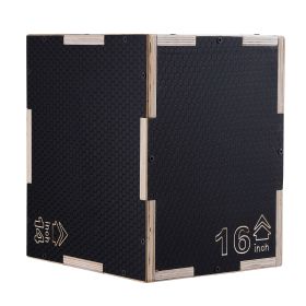 3 in 1 Plyometric Jump Box, 16/14/12 Inch Wooden Plyo Box, Platform & Jumping Agility Box
