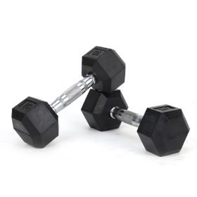 HDRS Rubber Coated Dumbbell with Contoured Chrome Handle (Weights Available: 10LB, Color: BLACK)